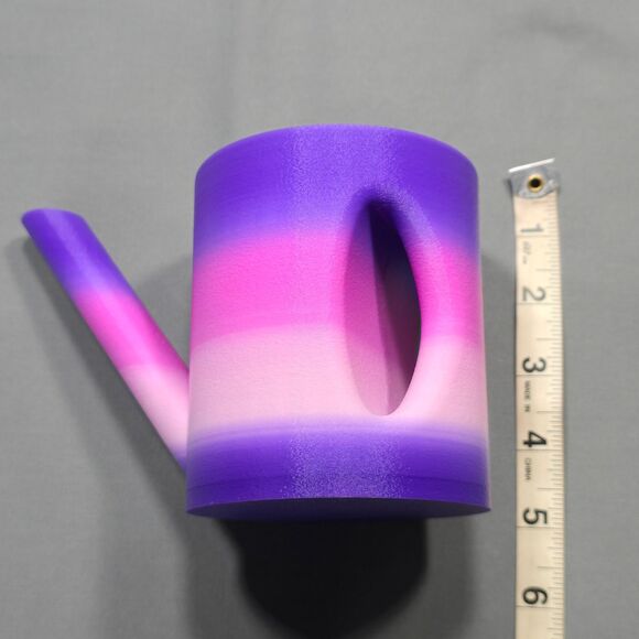 Pink Succulent Flower Pot Plant Vase Purple Ombre Stripe Water Can 3D Garden Art - Picture 5 of 10